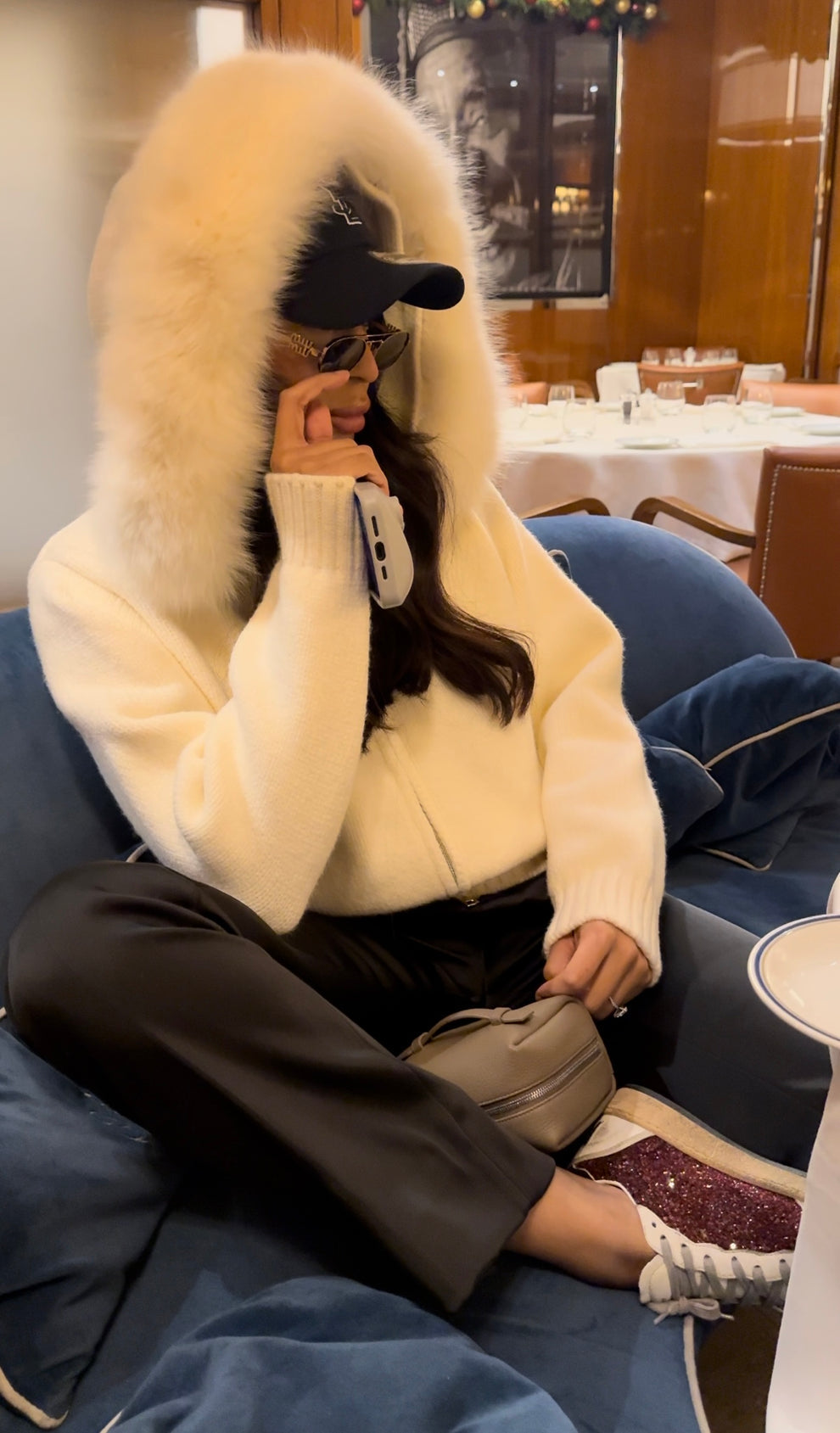 Cardigan mit Fuchs Fellbesatz